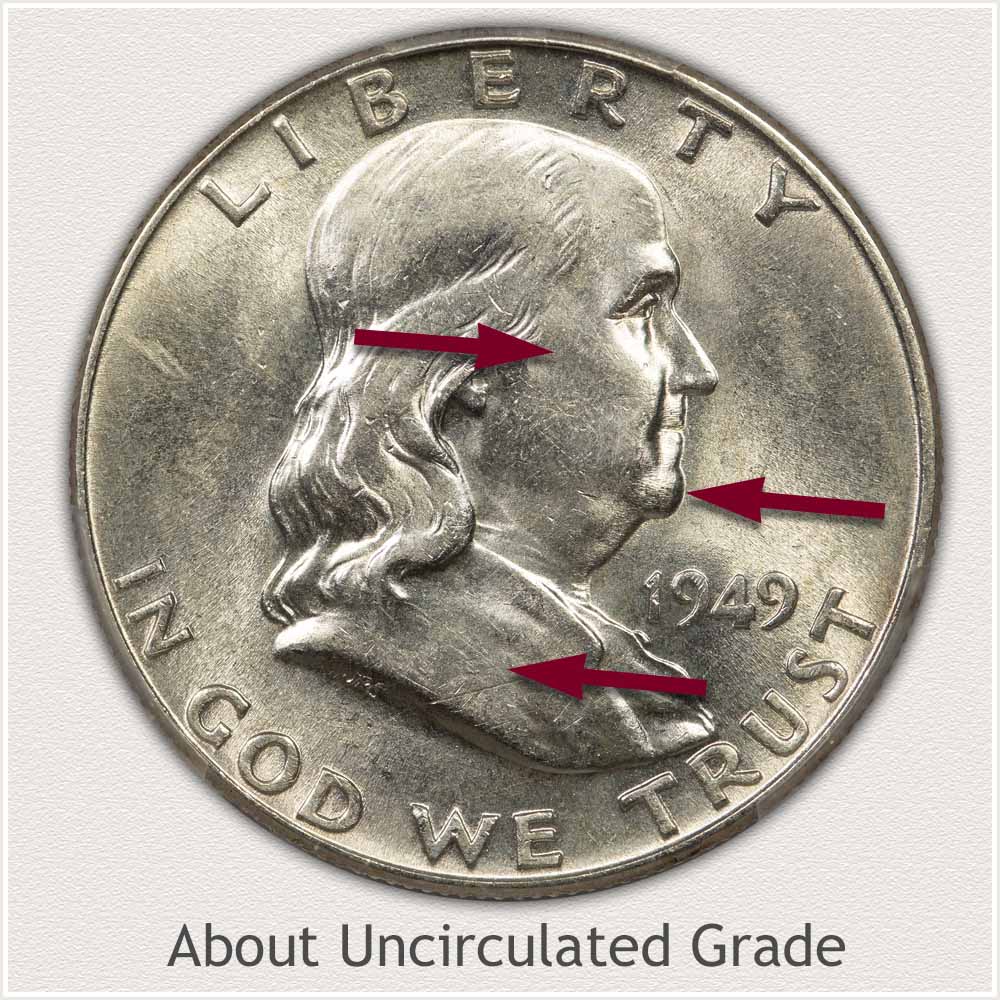 Franklin Half Dollar About Uncirculated Grade