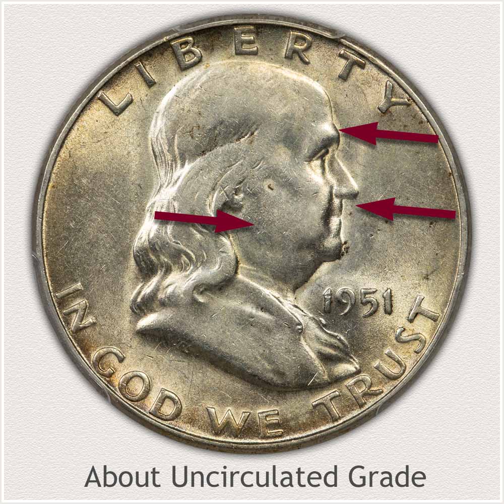 Franklin Half Dollar About Uncirculated Grade