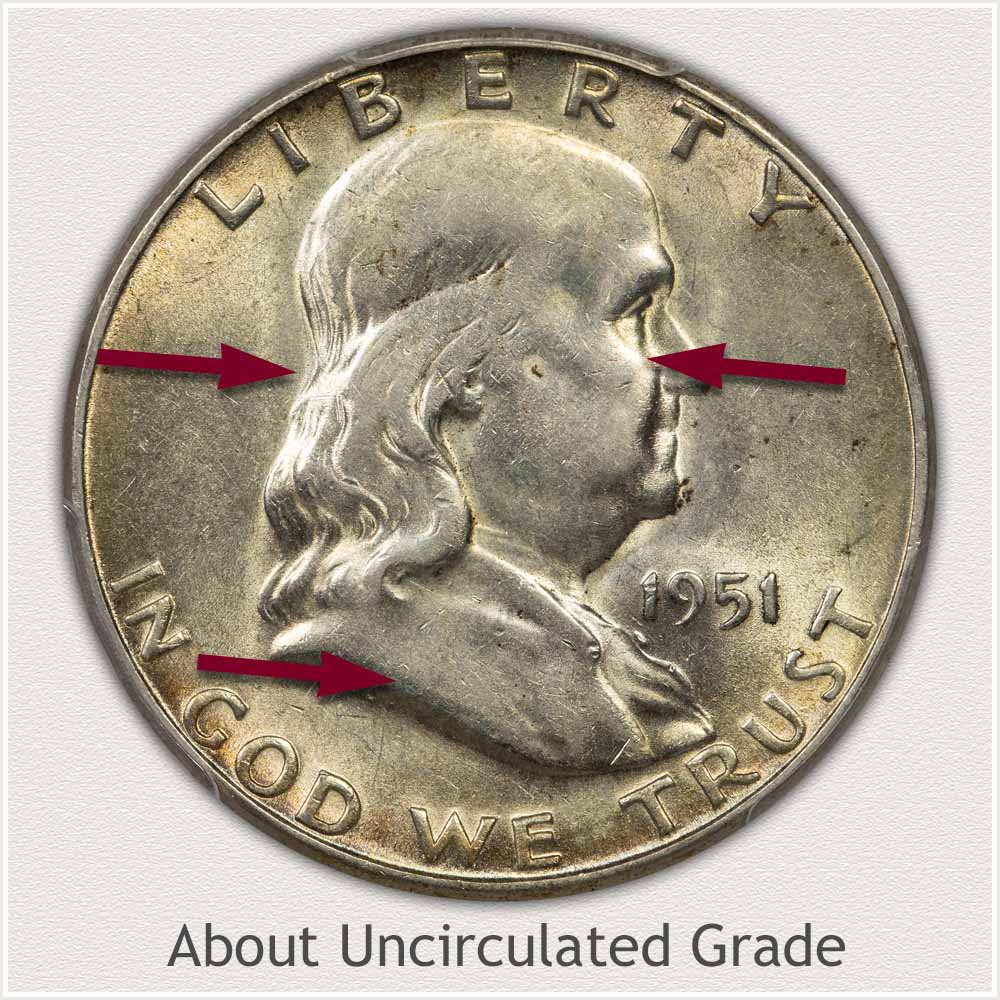 Franklin Half Dollar About Uncirculated Grade