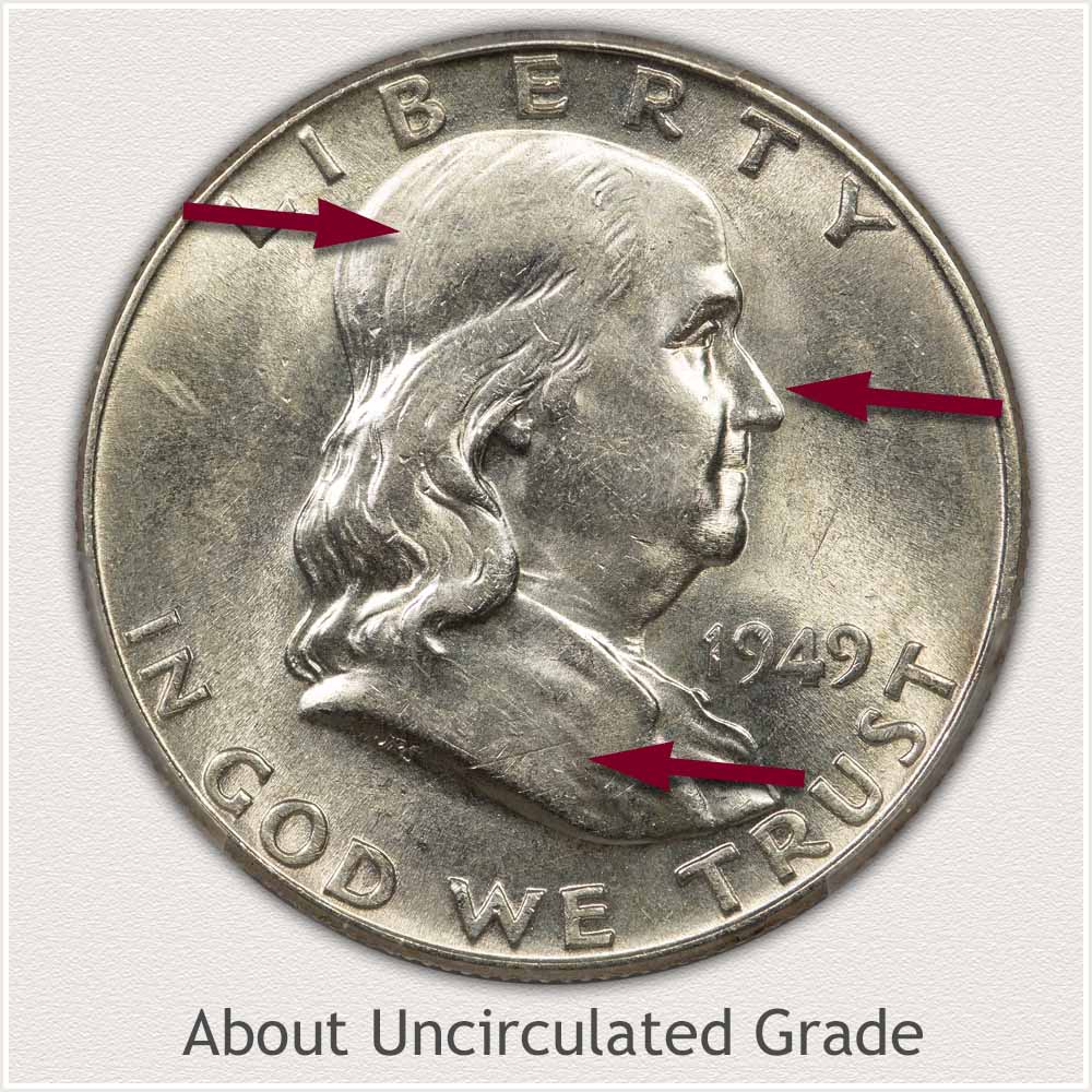 Franklin Half Dollar About Uncirculated Grade