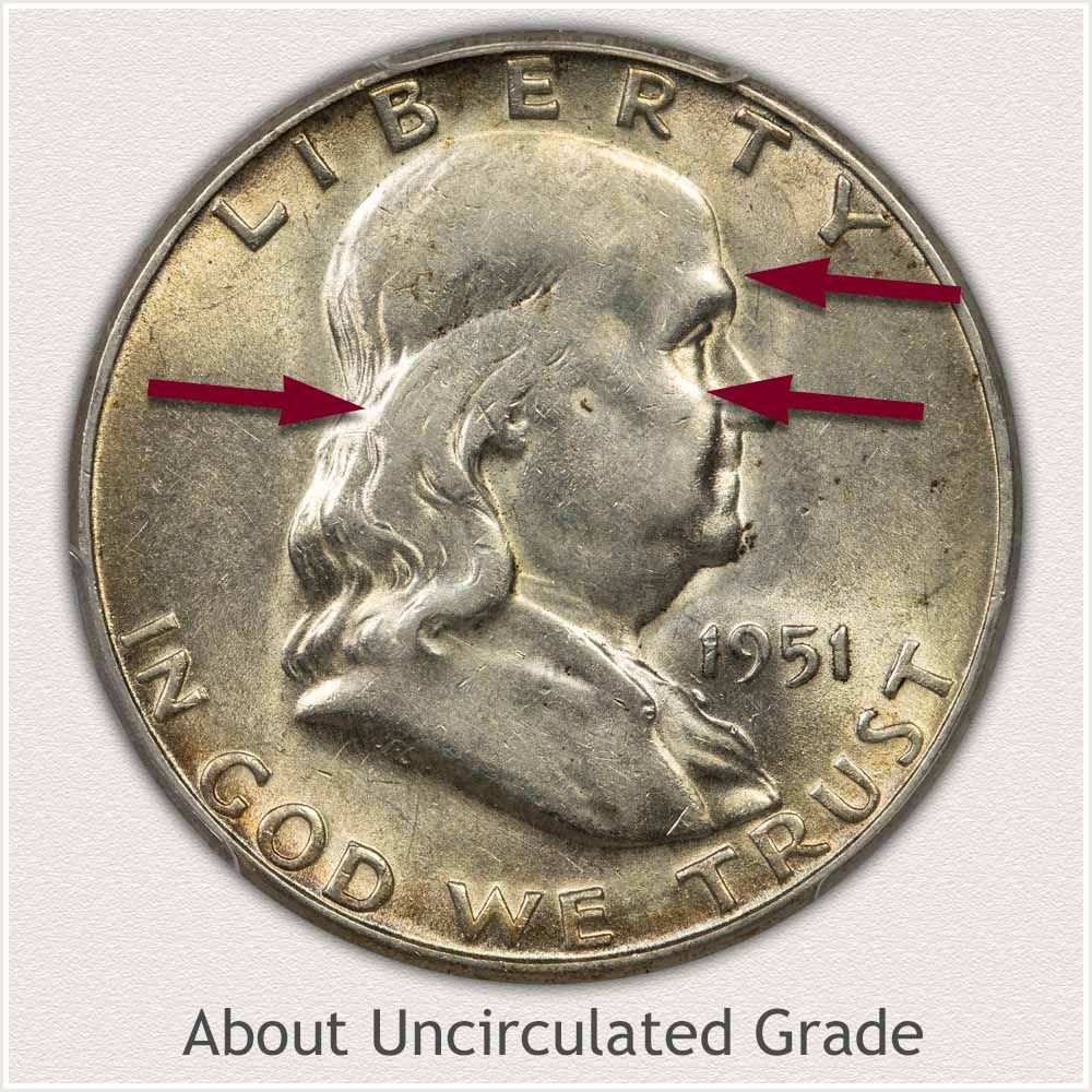 Franklin Half Dollar About Uncirculated Grade