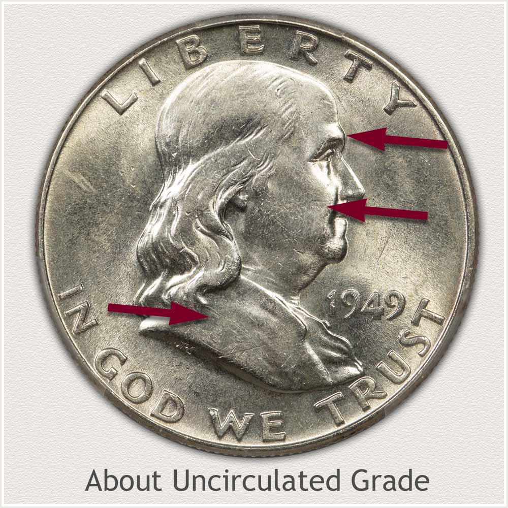 Franklin Half Dollar About Uncirculated Grade