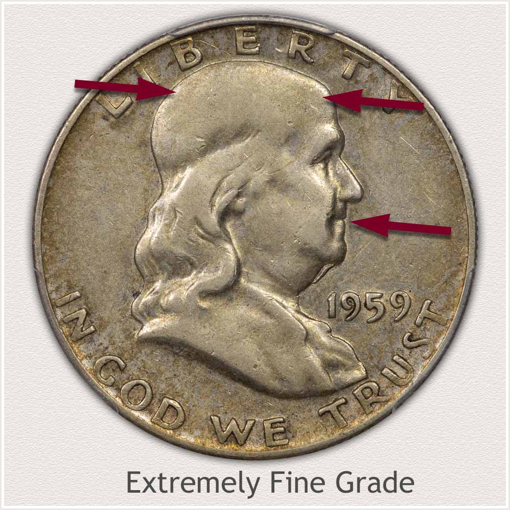 Extremely Fine Grade Franklin Half Dollar