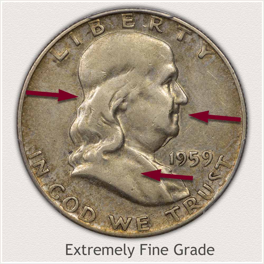 Extremely Fine Grade Franklin Half Dollar