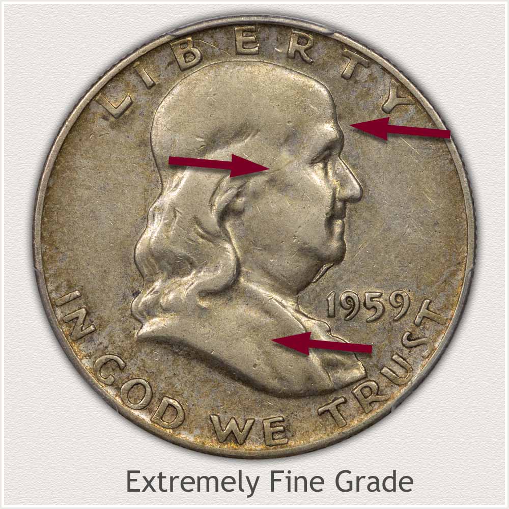 Extremely Fine Grade Franklin Half Dollar