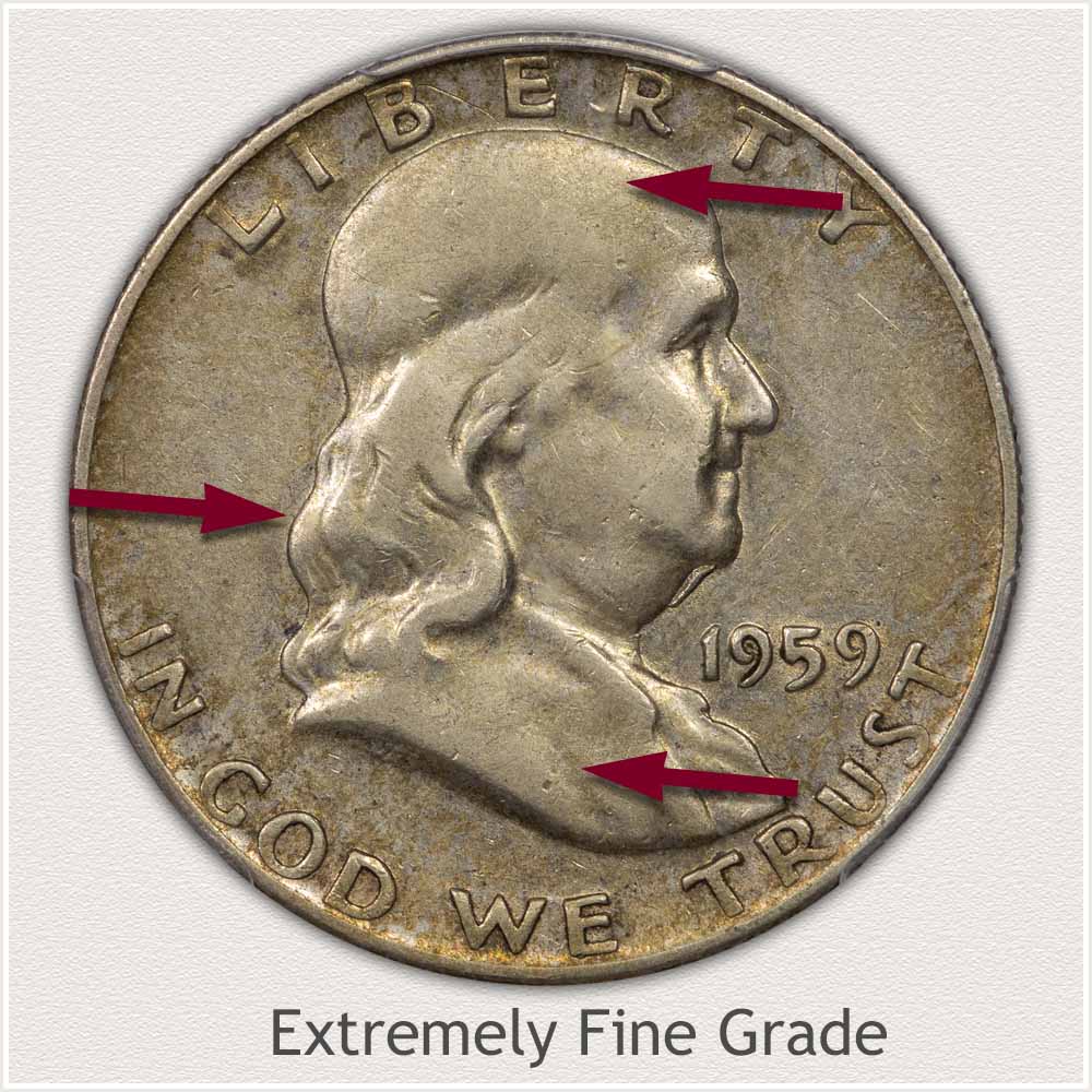 Extremely Fine Grade Franklin Half Dollar