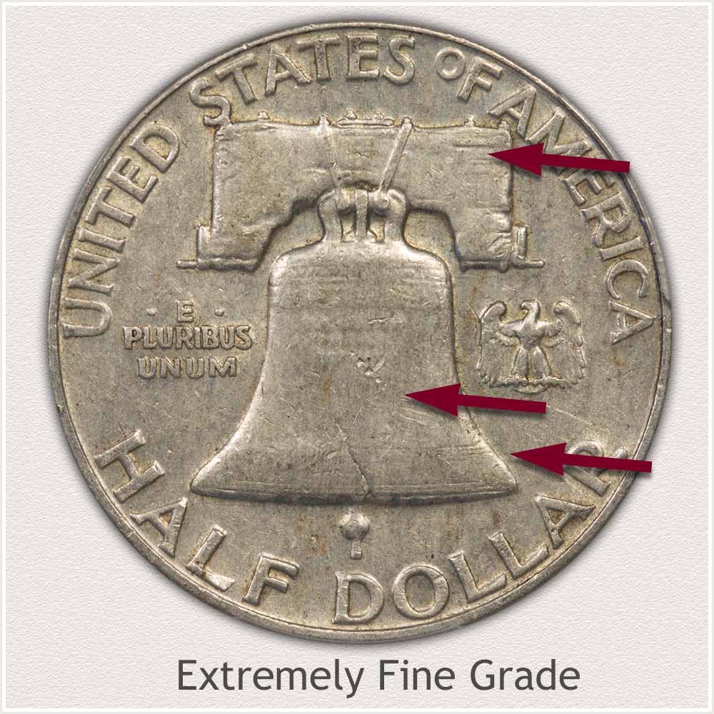 Reverse View: Extremely Fine Grade Franklin Half Dollar