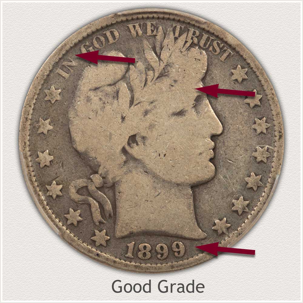1899 Barber Half Dollar in Good Grade
