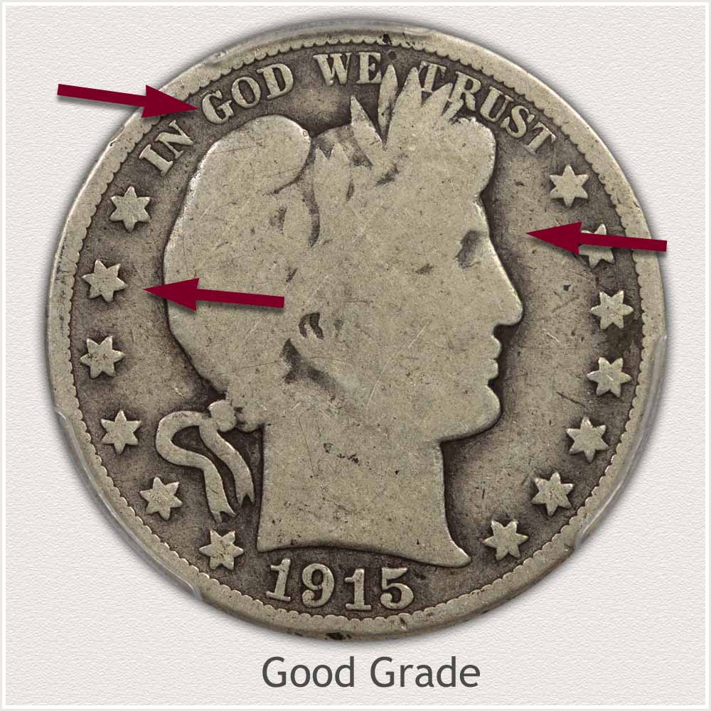 1915 Barber Half Dollar in Good Grade