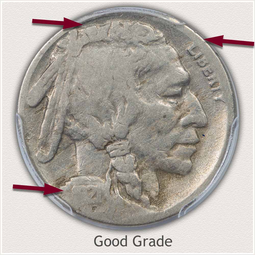Good Grade 1921 Buffalo Nickel