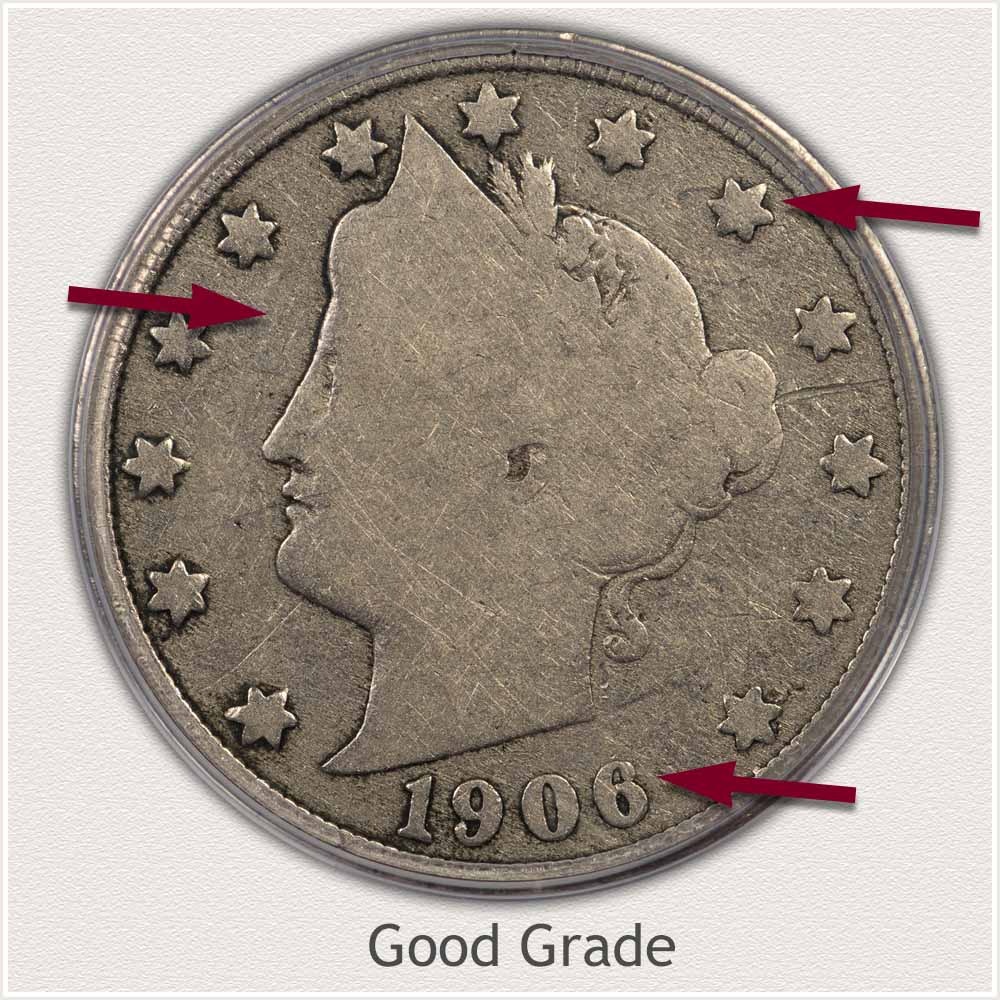 Liberty Nickel Showing Good Grade Level of Wear