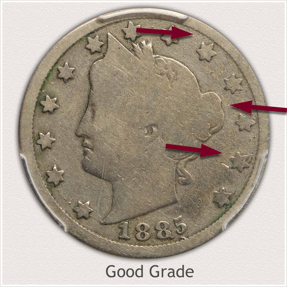 Liberty Nickel Example Good Grade Condition