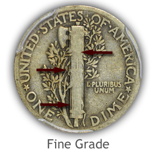 Grading Reverse Fine Condition Mercury Dimes