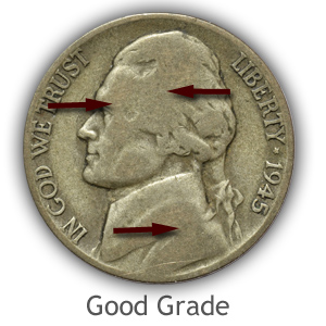 Grading Obverse Good Condition Jefferson Nickels