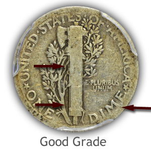 Grading Reverse Good Condition Mercury Dimes