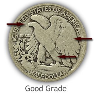 Grading Reverse Good Walking Liberty Half Dollar