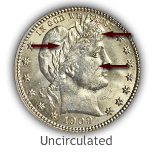 Grading Obverse Uncirculated Barber Quarters