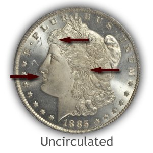 Grading Obverse Uncirculated Morgan Silver Dollars