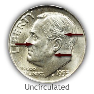 Grading Obverse Uncirculated Roosevelt Dimes