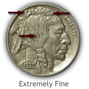 Grading Obverse Extremely Fine Buffalo Nickels