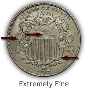 Grading Obverse Extremely Fine Condition Shield Nickels