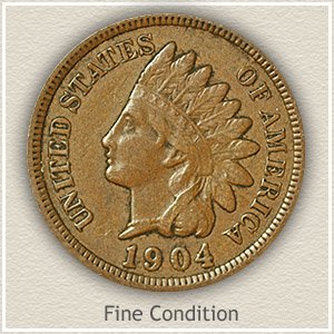 1874 Indian Head Penny Fine Condition