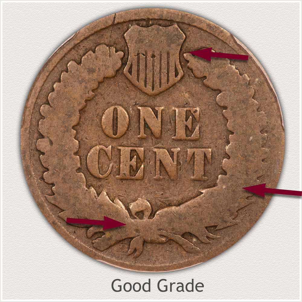 Reverse of an Indian Penny in Good Grade