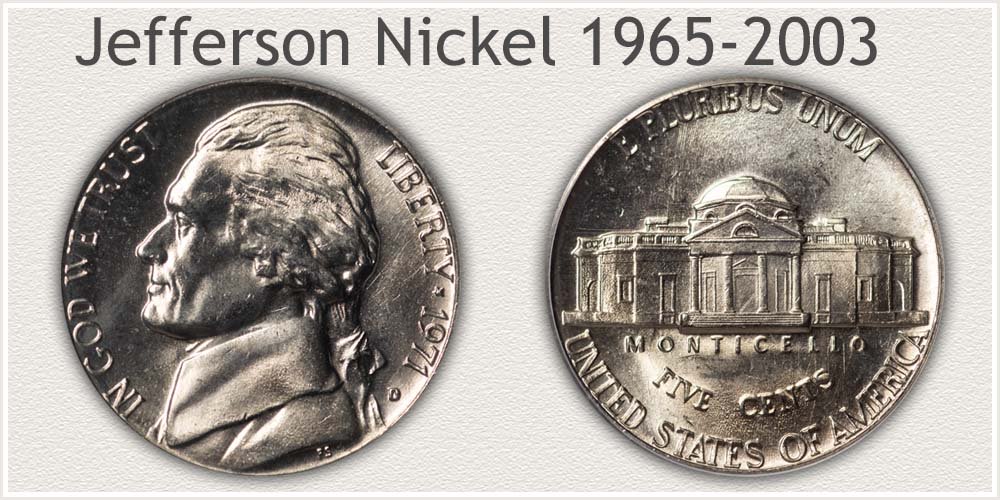 Jefferson Nickel Variety Minted 1965 to 2003