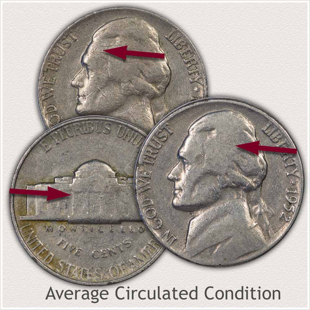 Jefferson Nickels in Average Circulated Condition