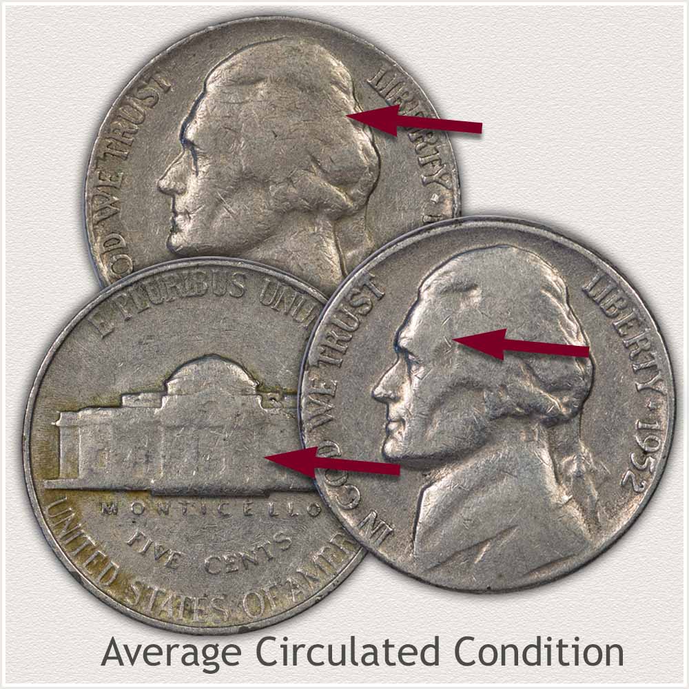 Jefferson Nickels in Average Circulated Condition