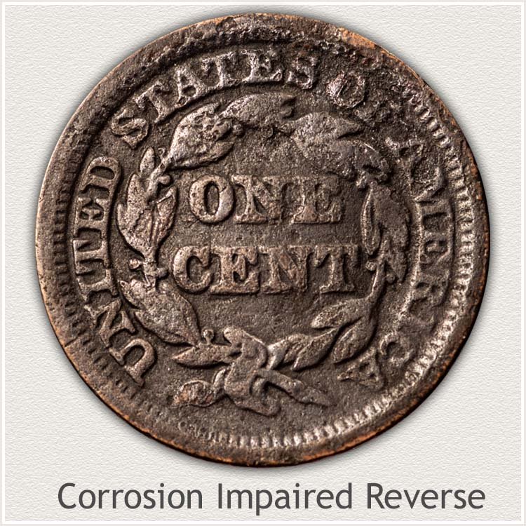 Corrosion Impaired Reverse of Large Cent