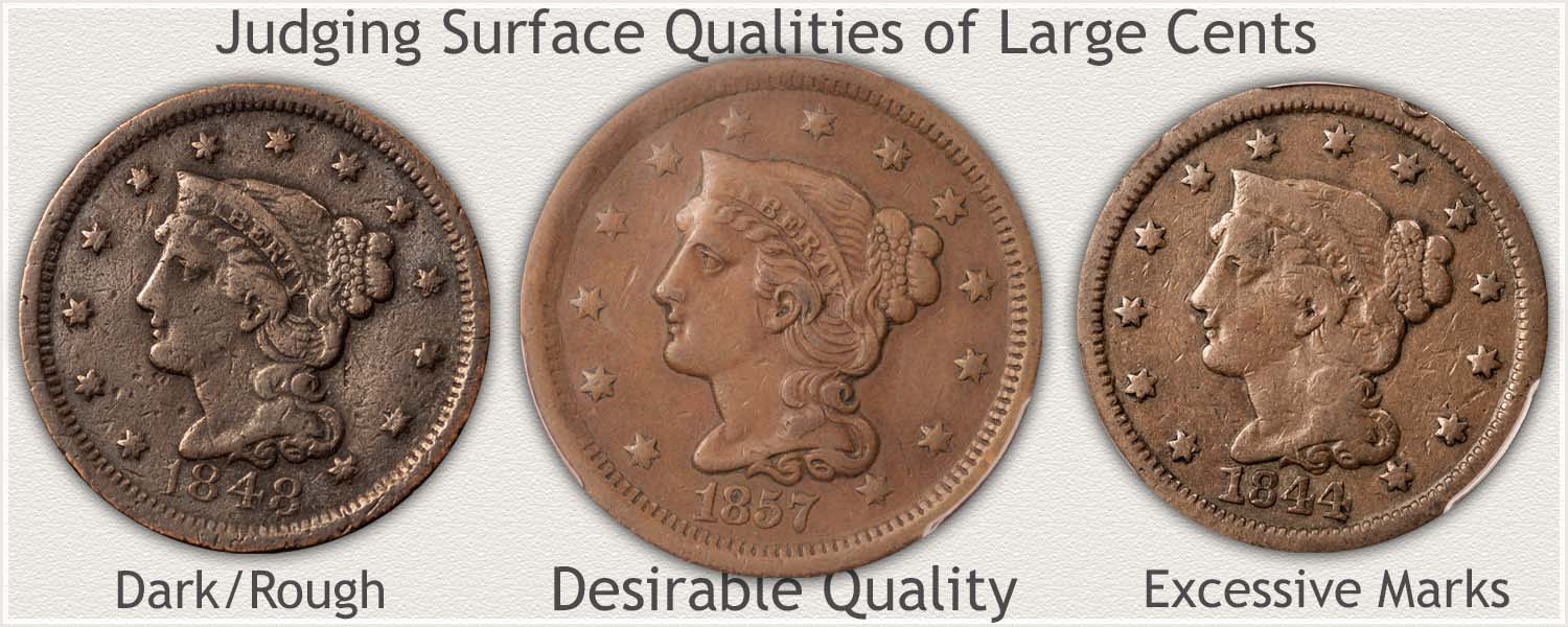 Comparing Surface Qualities of Large Cents 
