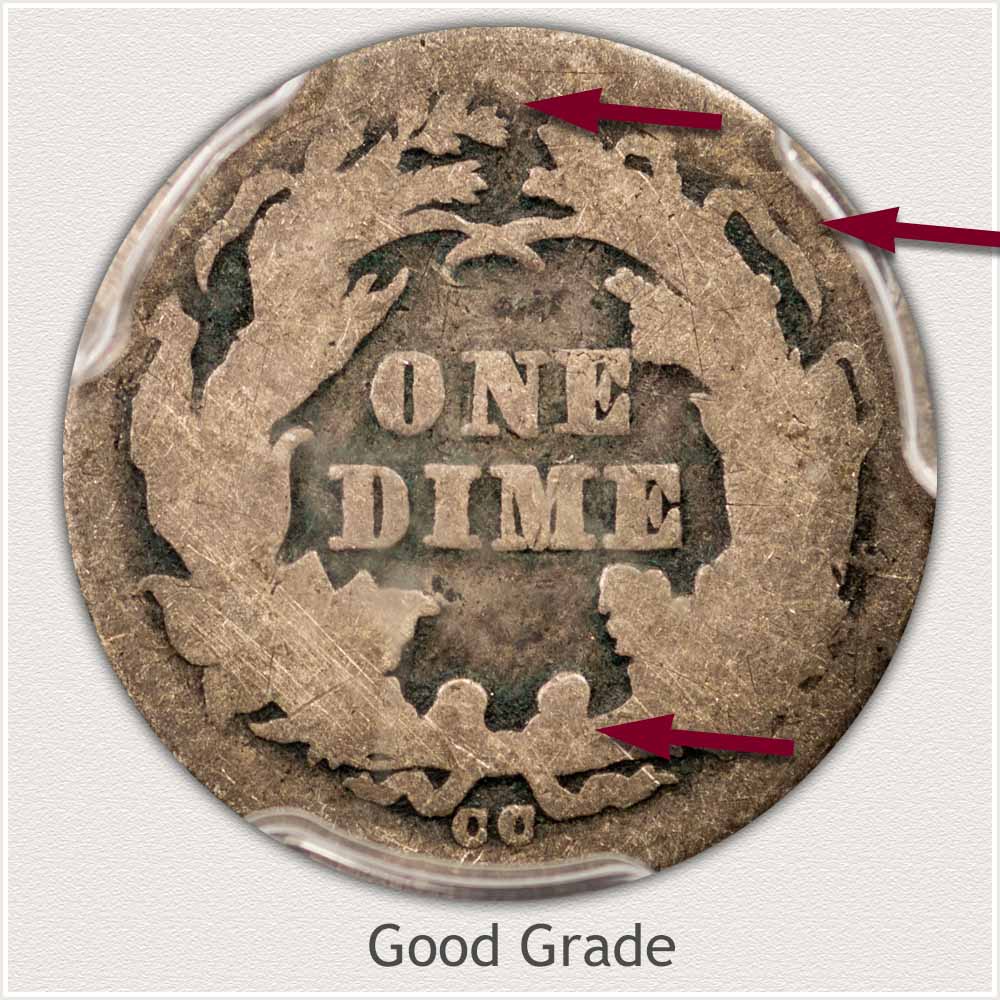 Reverse View: Good Grade Legend Obverse-Seated Dime