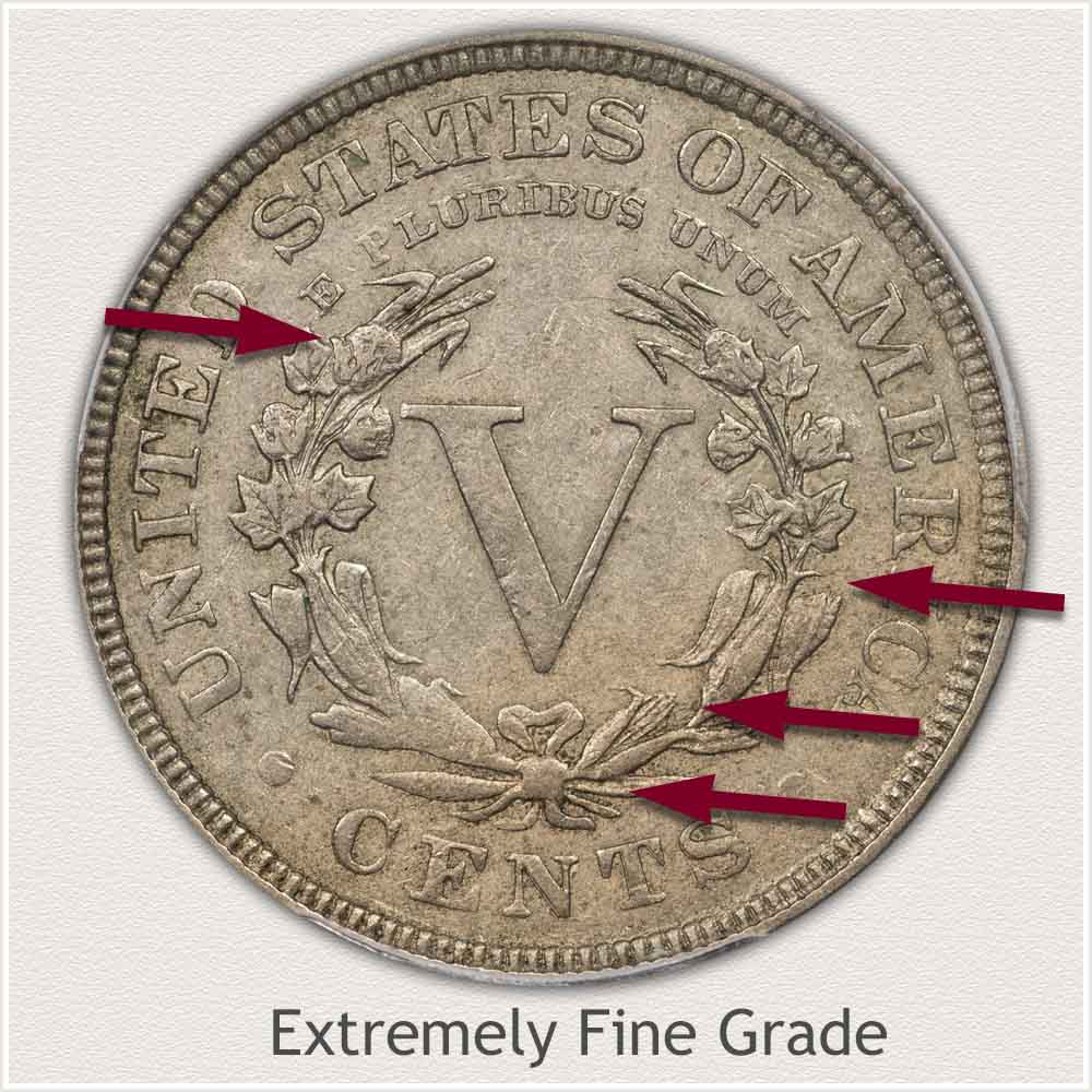 Reverse View: Extremely Fine Grade Liberty Nickel