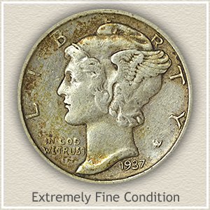 Mercury Dime Extremely Fine Condition