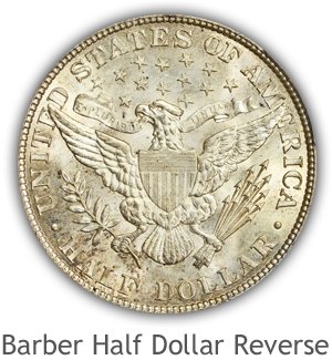 Mint State Barber Half Dollar Reverse