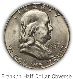 Mint State Franklin Half Dollar Obverse