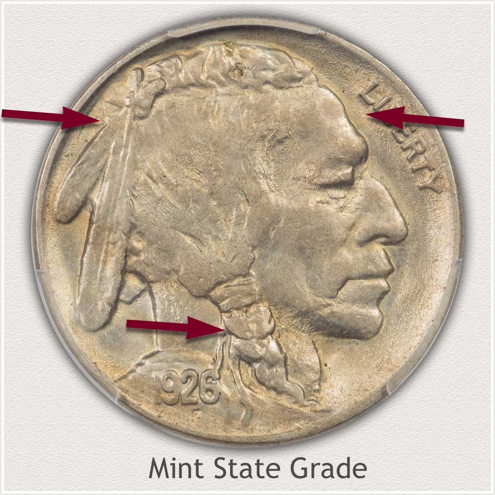 A Mint State Grade 1926 Buffalo Nickel