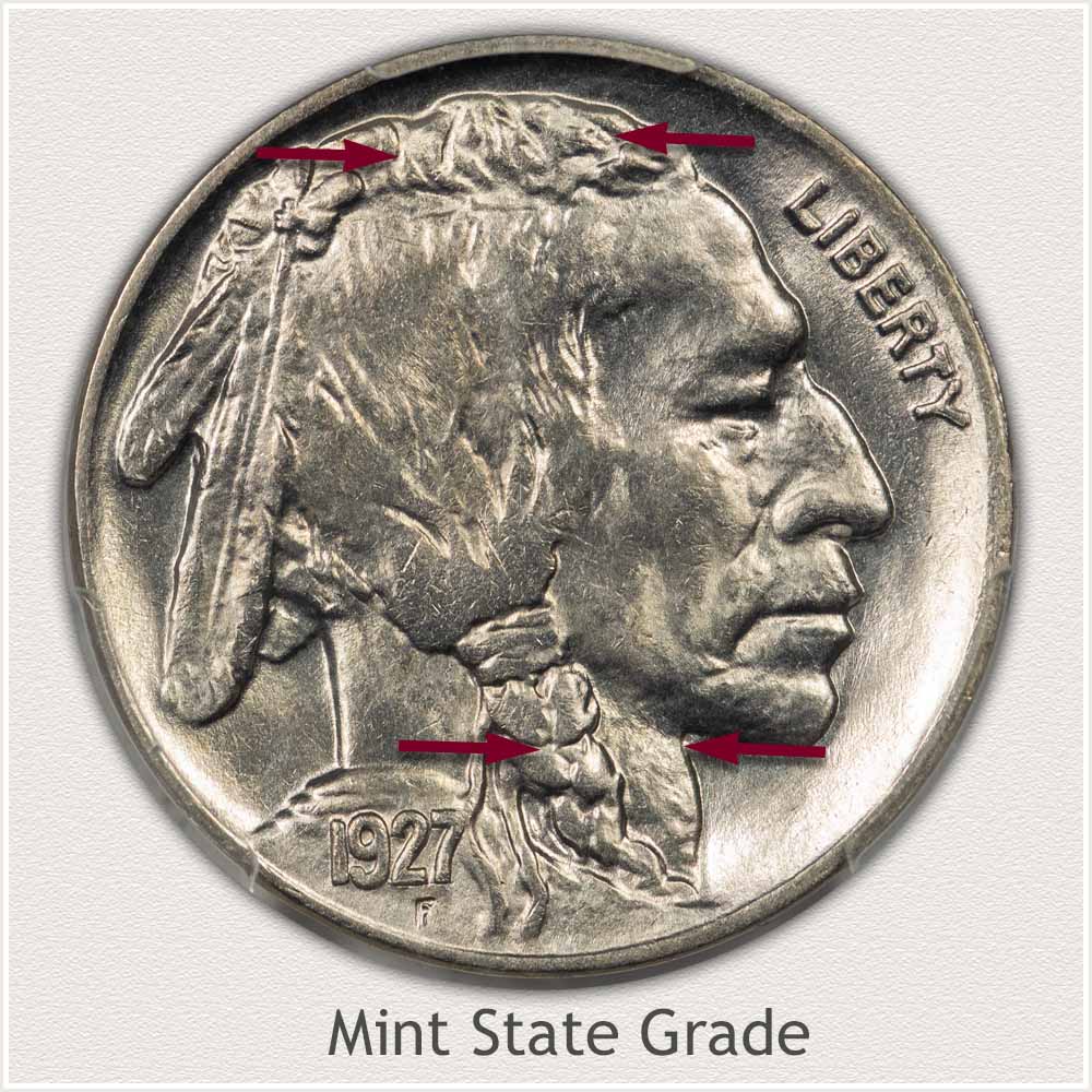 Obverse Mint State Grade Buffalo Nickel
