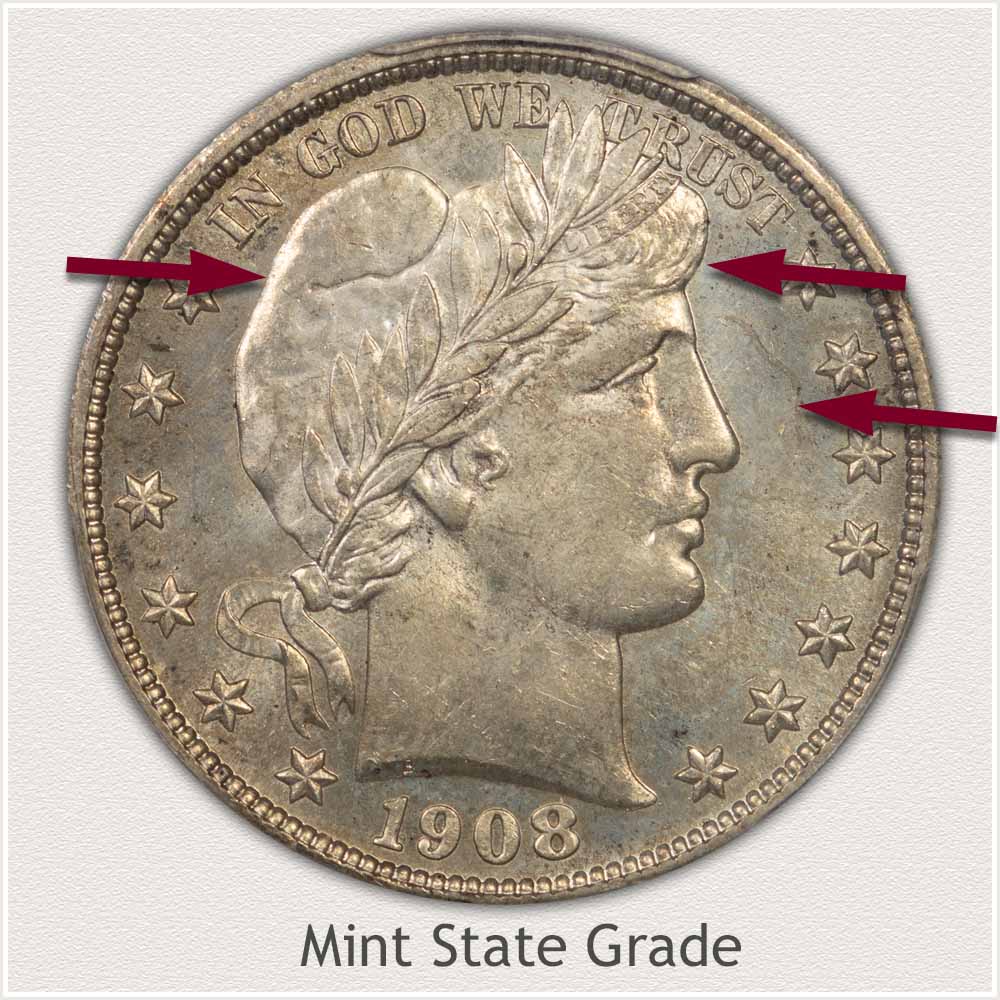 Barber Half Dollar Mint State Grade