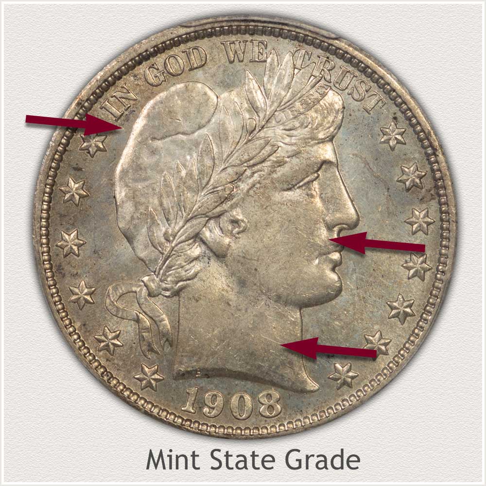 Barber Half Dollar Mint State Grade