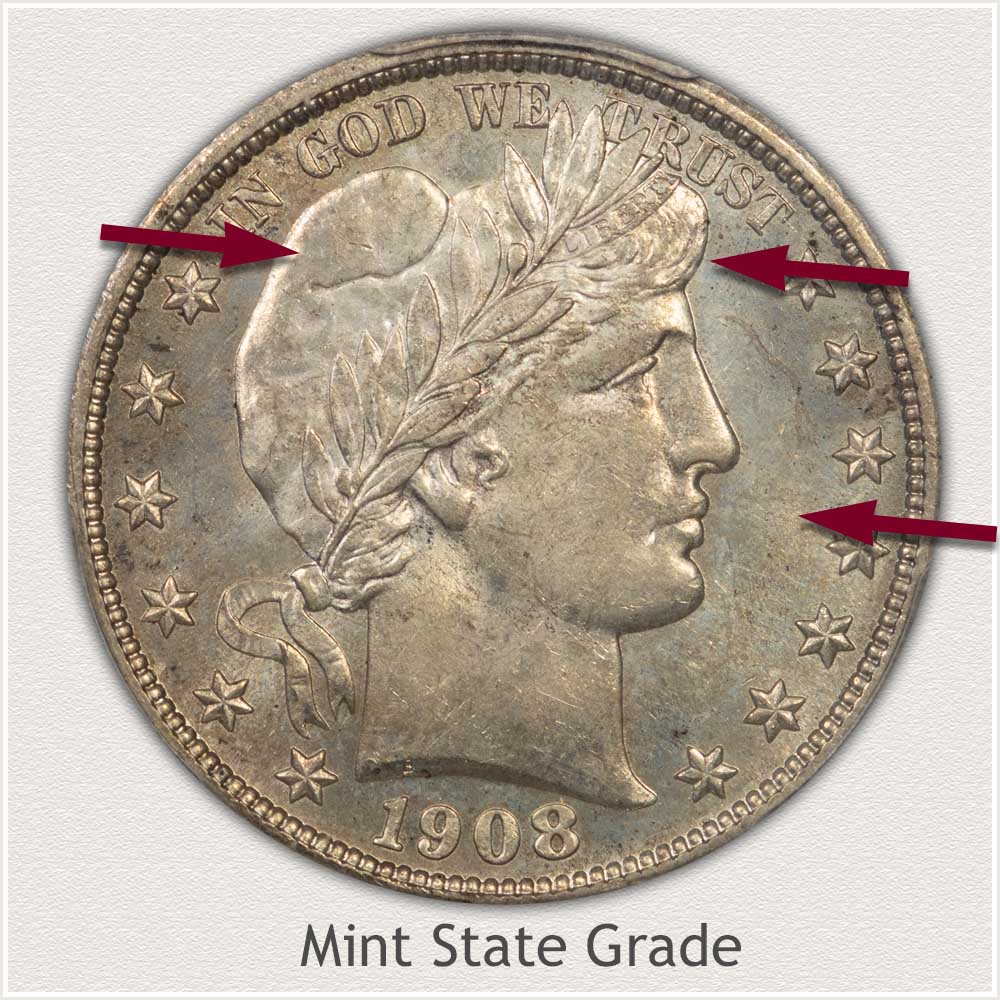 Barber Half Dollar Mint State Grade