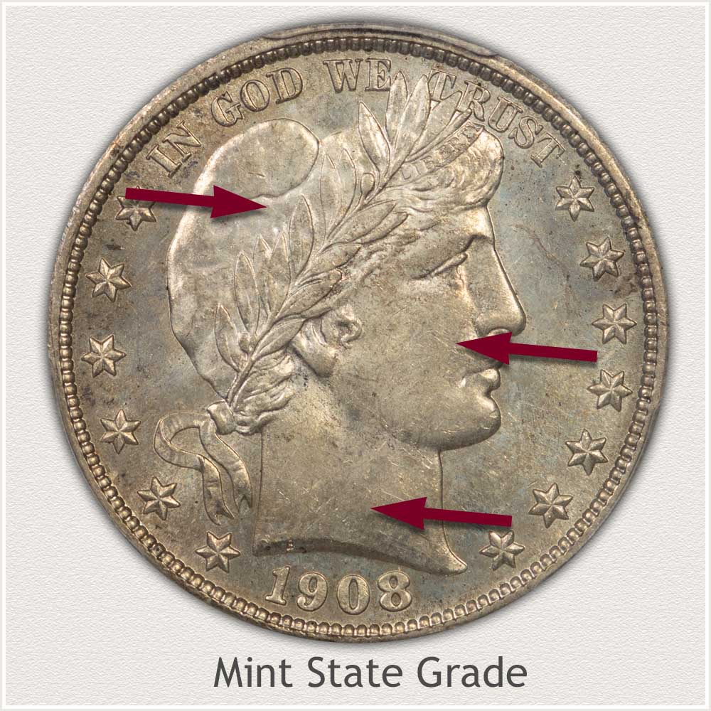 Barber Half Dollar Mint State Grade