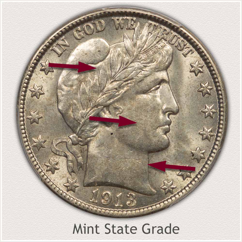 Barber Half Dollar Mint State Grade