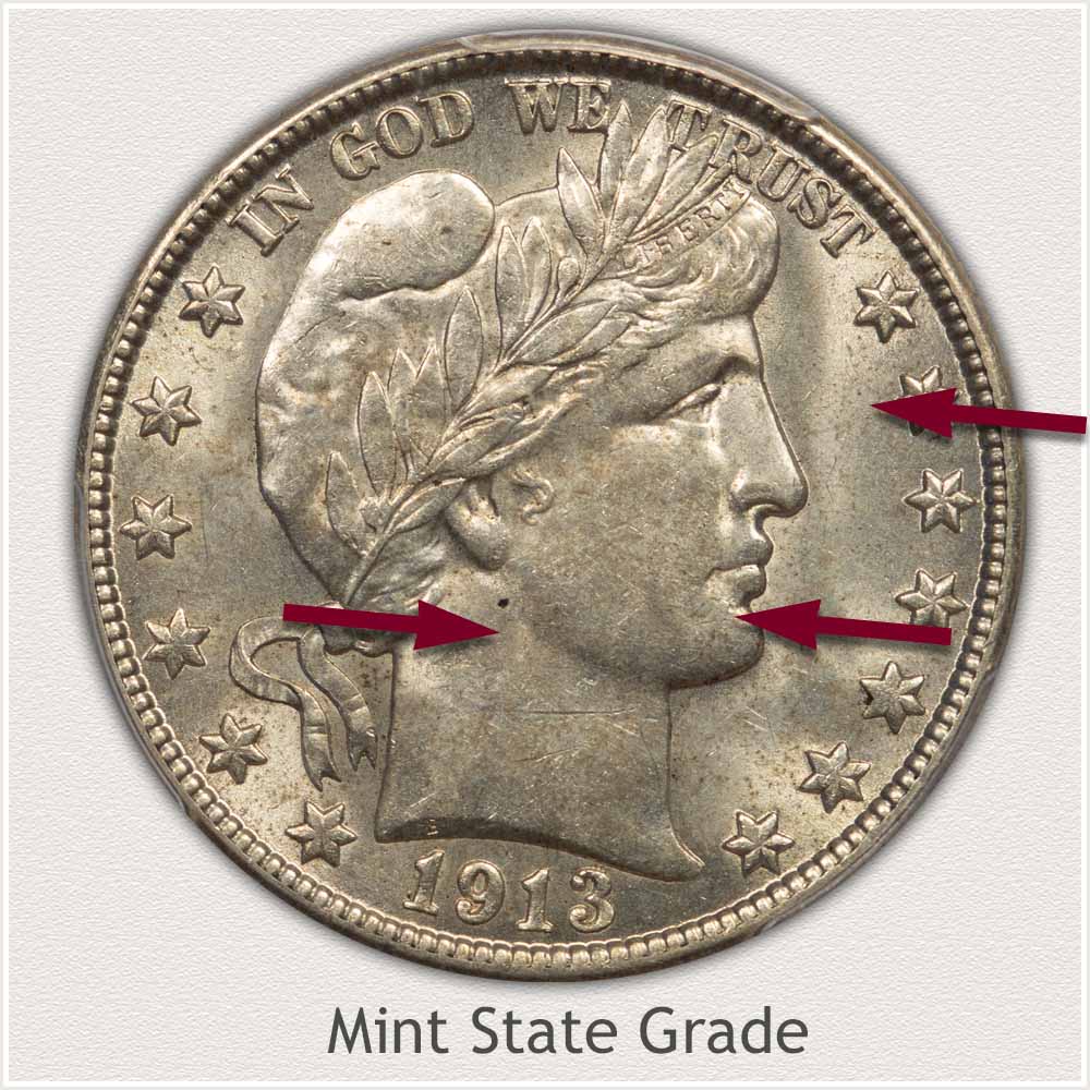 Barber Half Dollar Mint State Grade