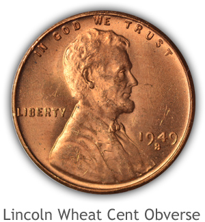 Mint State Lincoln Wheat Cent Obverse