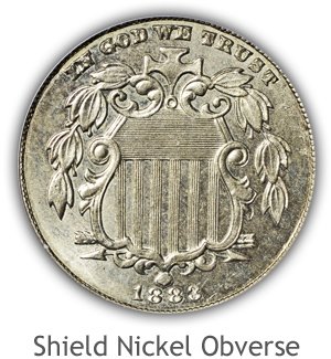 Mint State Shield Nickel Obverse