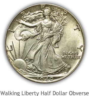 Mint State Walking Liberty Half Dollar Obverse