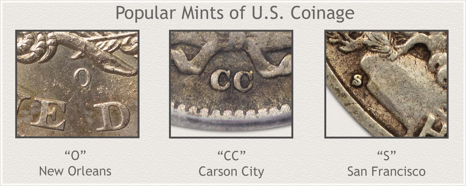 Mintmarks of Popular Mints: New Orleans, Carson City, and San Francisco