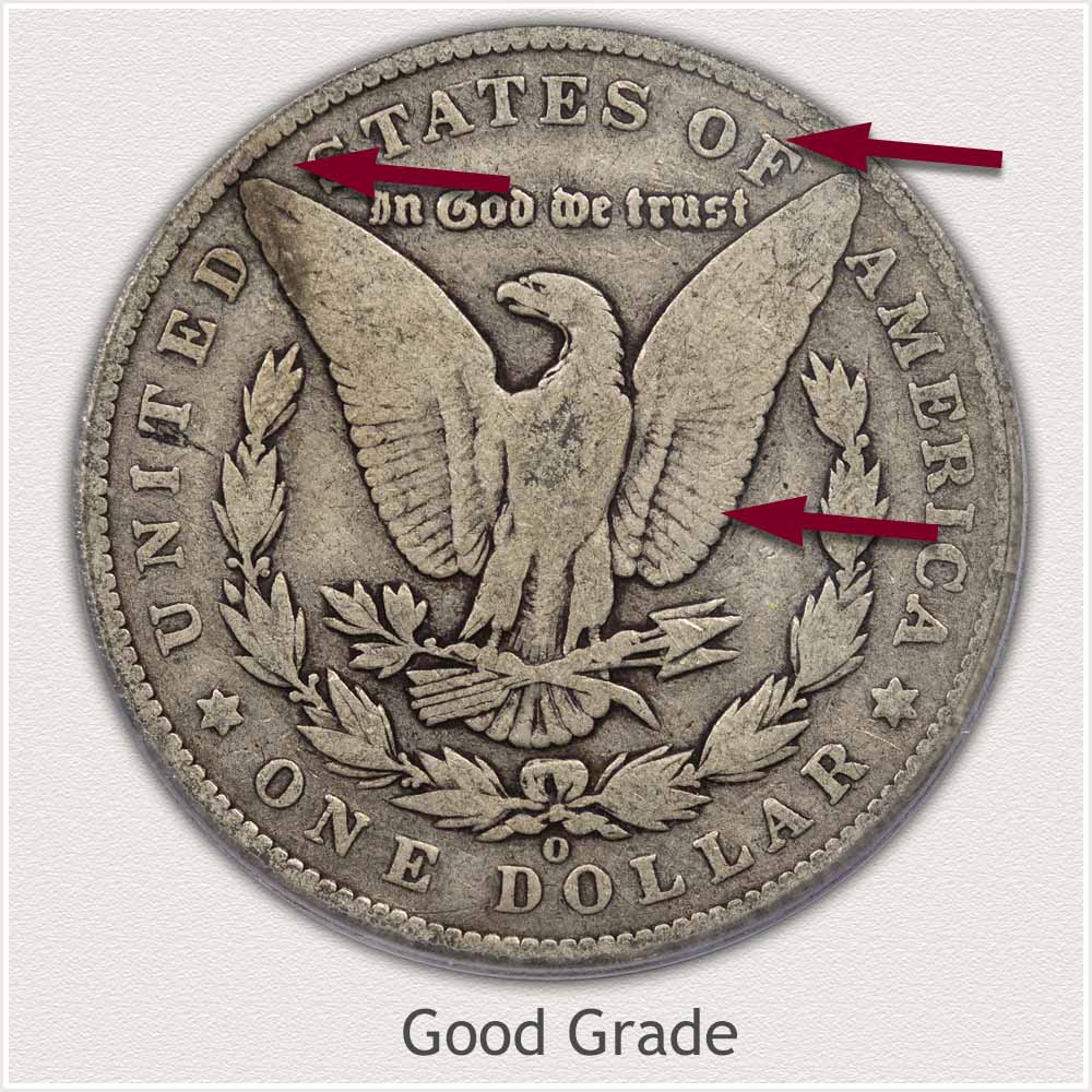 Reverse View: Good Grade Morgan Silver Dollar